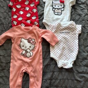 Hello Kitty Bodysuit Set - Red, White, and Pink